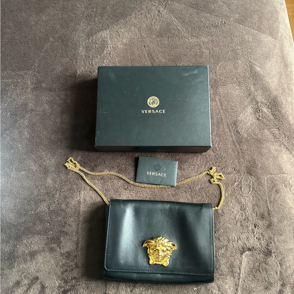 Versace Black Leather Interior with Gold Logo